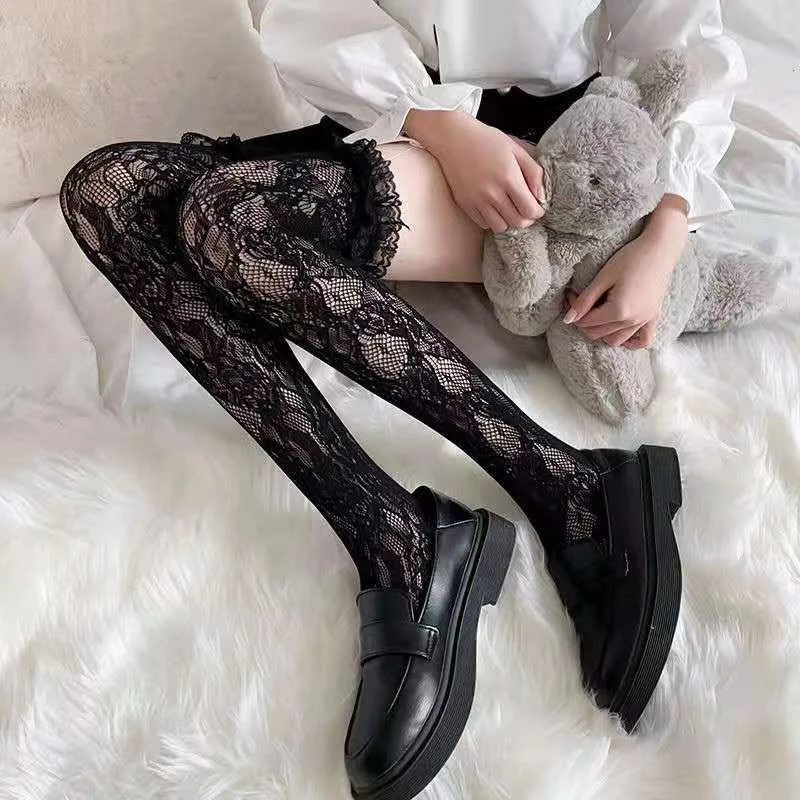 Billionm Long Tube Over-the-knee Thigh Socks Female Summer White Lolita Lolita Cute Stockings Mid-tube Calf Love College Style Sexy