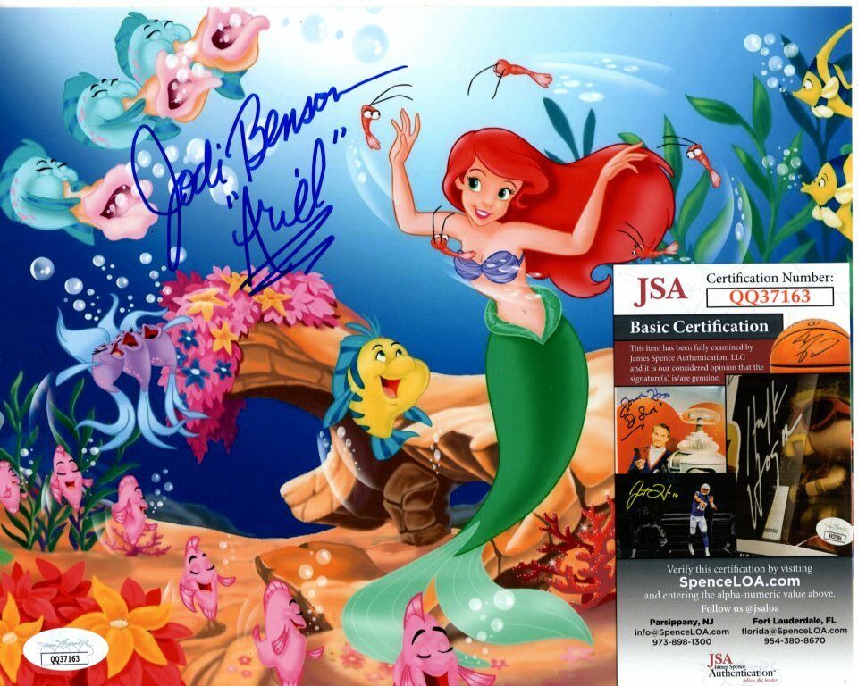 JODI BENSON signed 8x10 DISNEY THE LITTLE MERMAID ARIEL Photo Poster painting JSA