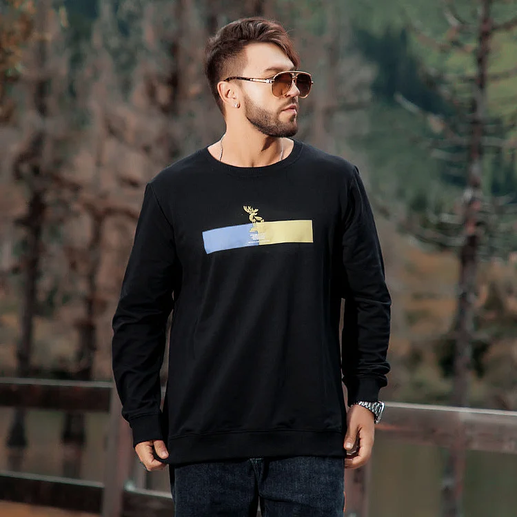 Men plus Size Sweatshirt Autumn and Winter Men's Pullover Sweater Winter Bottoming Shirt T-shirt Sweater