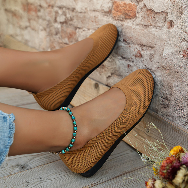 Mature Women Round Toe Flat Bottom Doug Shoes