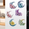 6pcs/set DIY Diamond Painting Fridge Magnetic Sticker Kits(Half Moon)