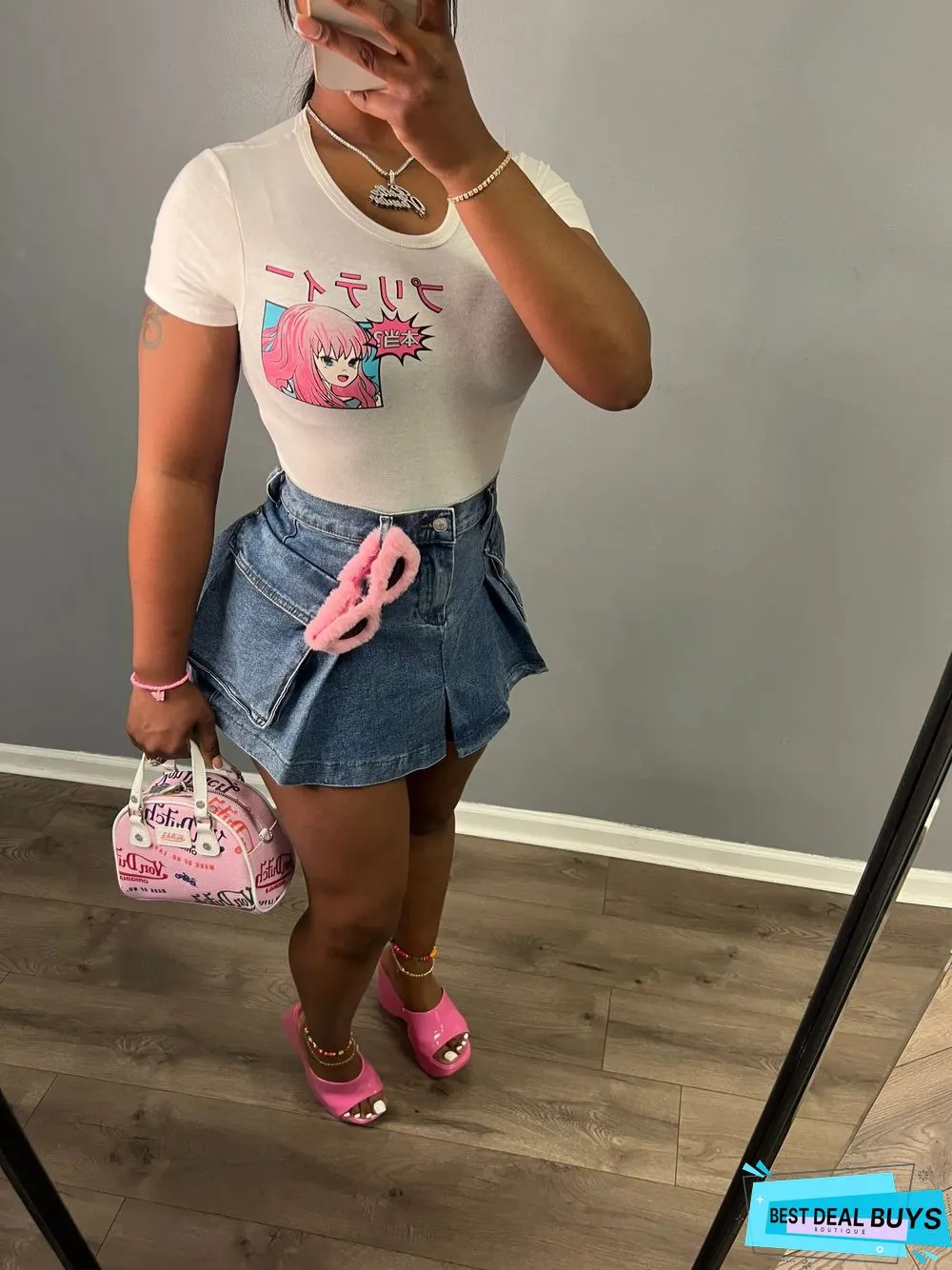 Sexy Fit Denim Mini Club Skirt