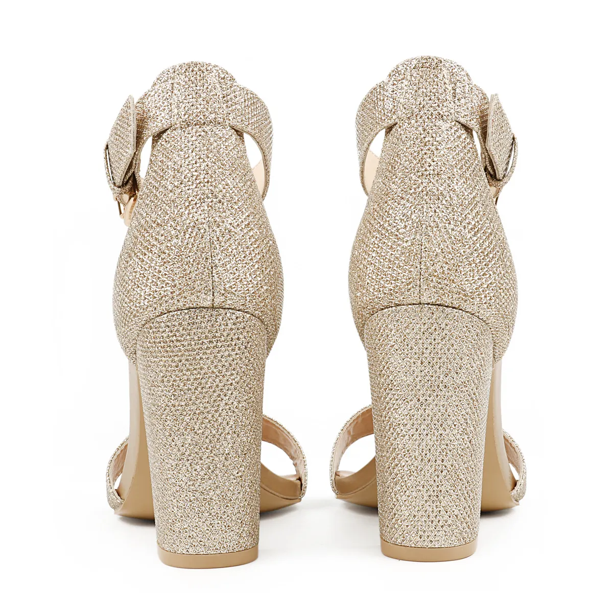 3.54"/9cm Chunky Block High Heels Ankle Strap Heeled Sandals