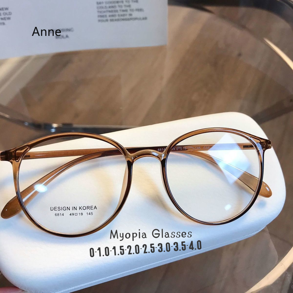 Vintage Round Computer Glasses Classic Tranpsparent Minus Diopter ...