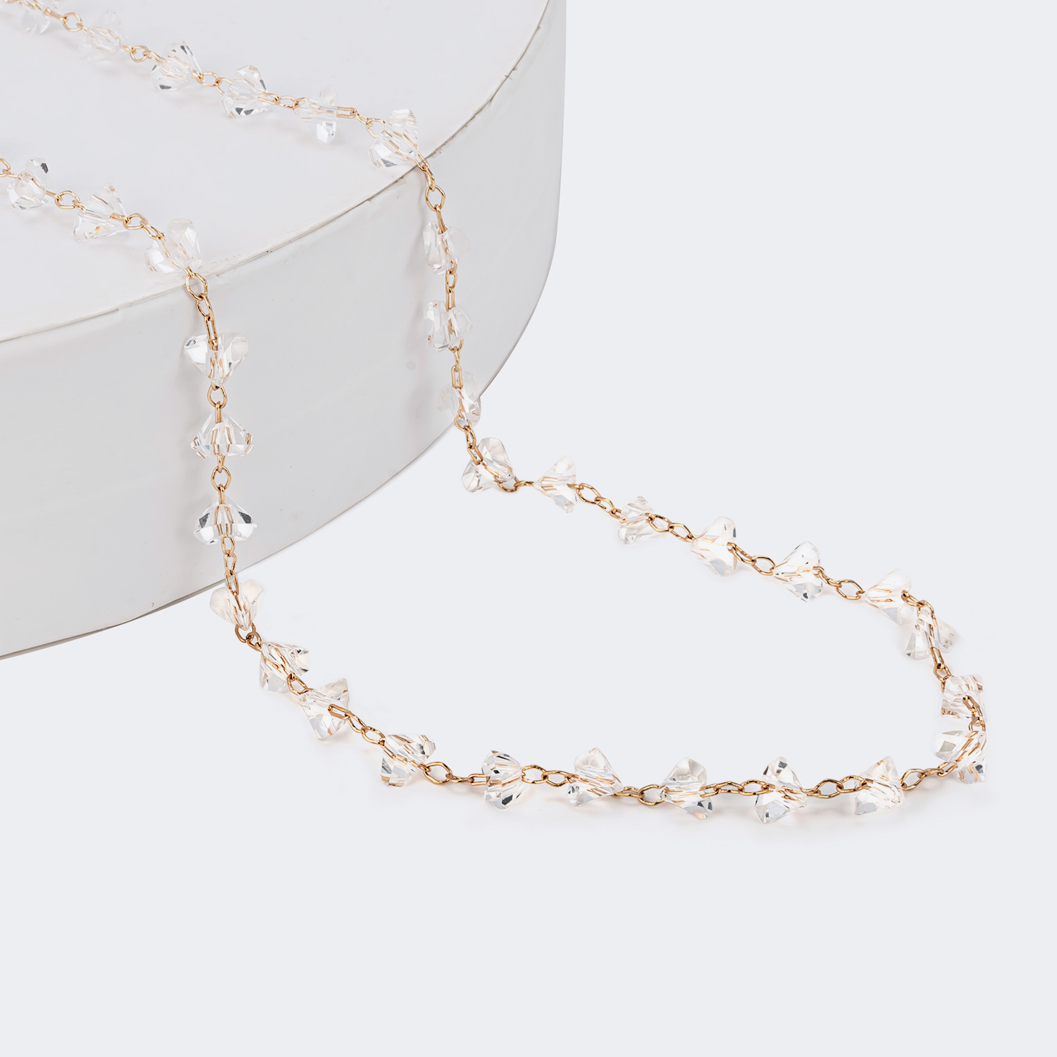Massa Gold Kristall Brillenkette Gold