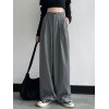 Basic Casual Straight Leg Tailored Pants