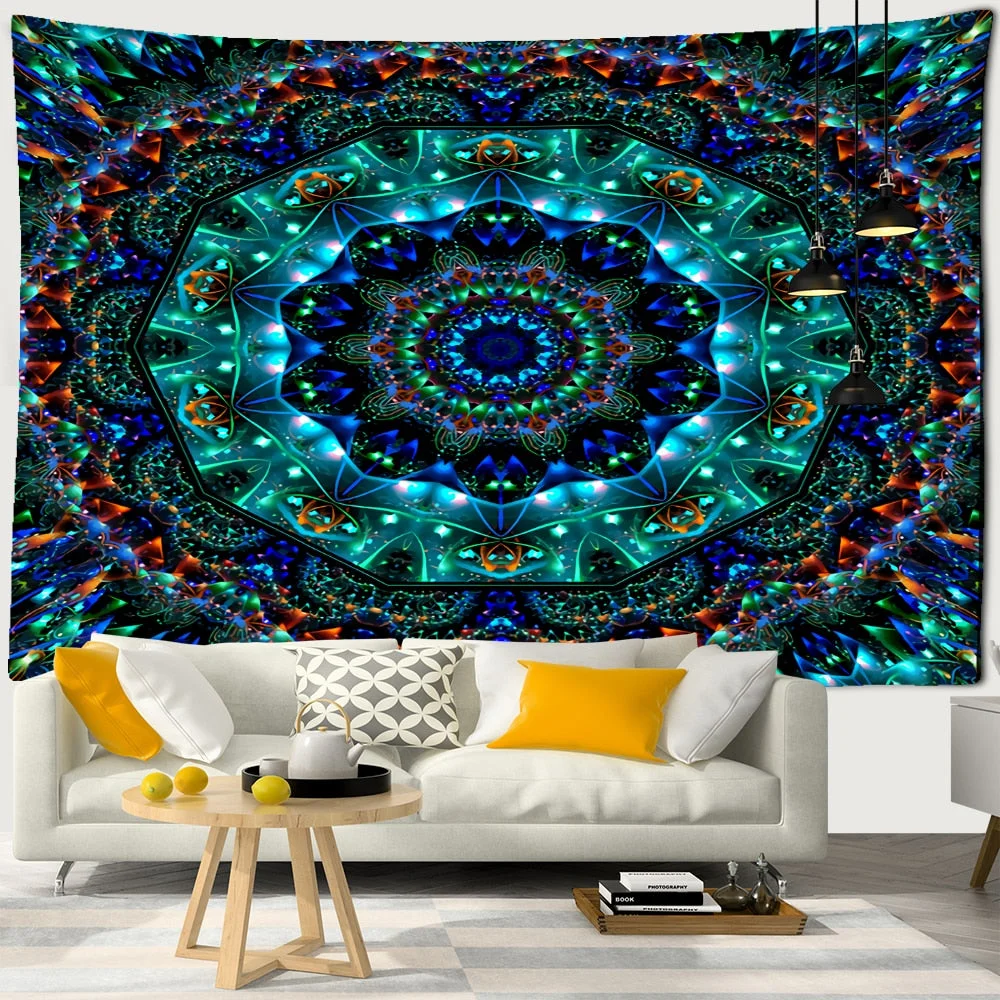 Seven Chakras Mandala Tapestry Wall Hanging Witchcraft Psychedelic Tapiz Hippie Art Background Cloth Home Decor