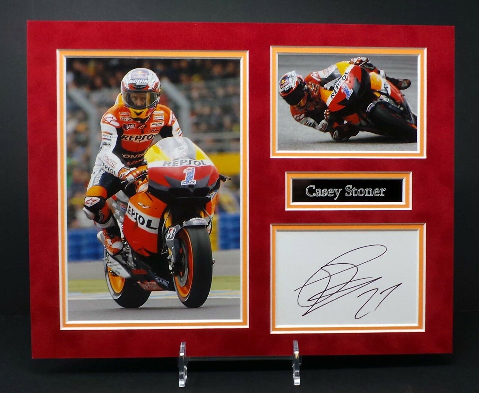 Casey STONER Rare Signed Mounted Photo Poster painting Display AFTAL RD COA Repsol Honda MOTOGP