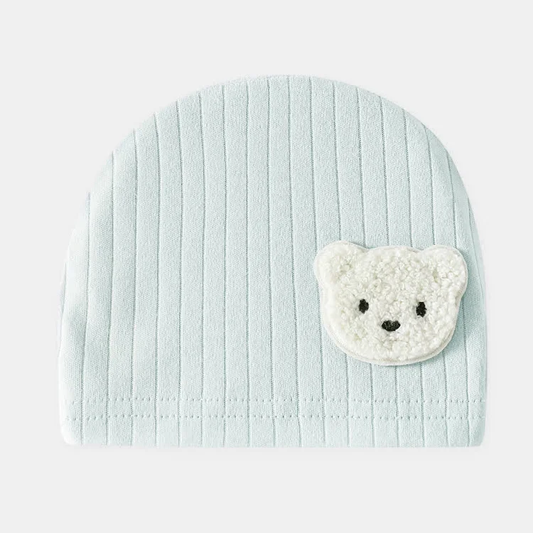 Baby Embroidered Bear Newborn Hat