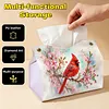 Cardinal Plum DIY PULeather Diamond Painting Tissue Box for Adults Beginners Large Size Diamond Art Paper Storage Holder for Living Room Bathroom Table Decor