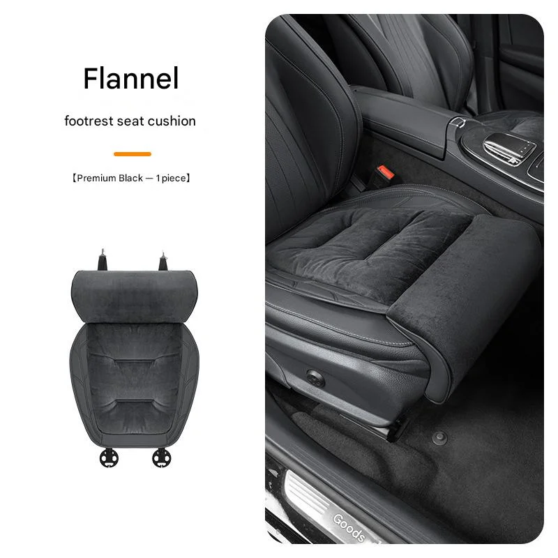 Car flannel extended leg rest seat cushion premium feel warm car seat mat