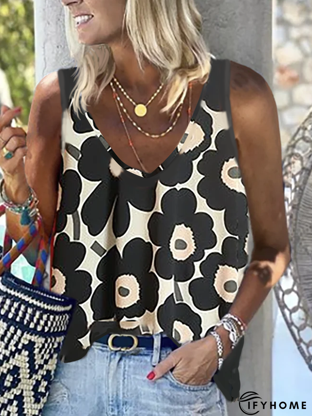 Cold Shoulder Cotton Vacation Loose Tank & Cami | IFYHOME