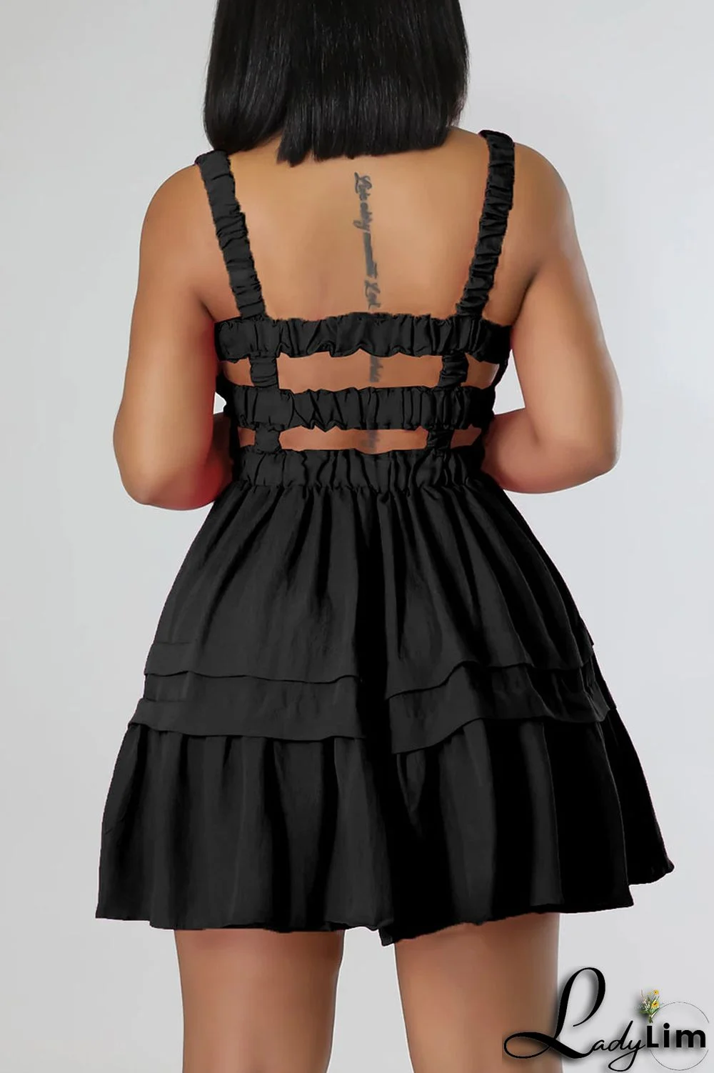 Rose Red Sexy Solid Patchwork Fold Stringy Selvedge Spaghetti Strap A Line Dresses