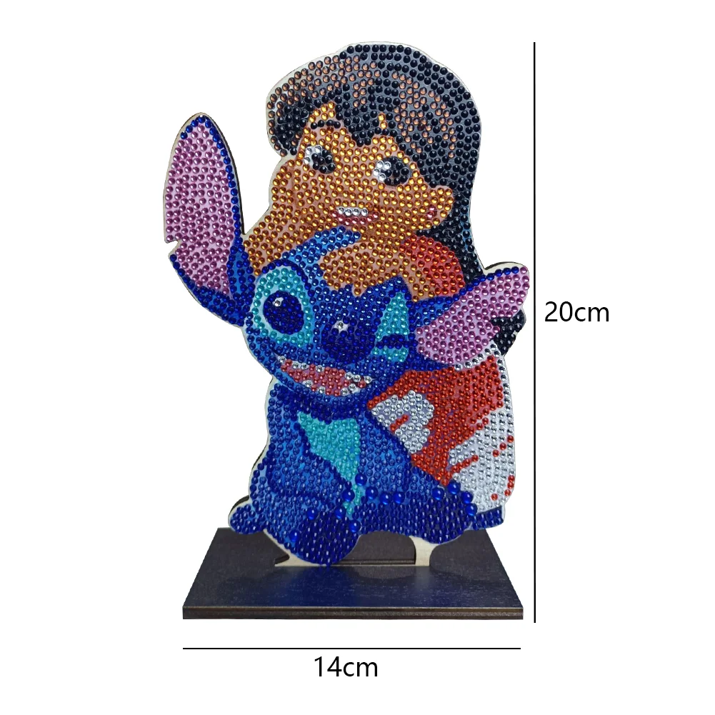 DIY Stitch Table Ornament Art Crafts Wooden Single Sided Home Decoration