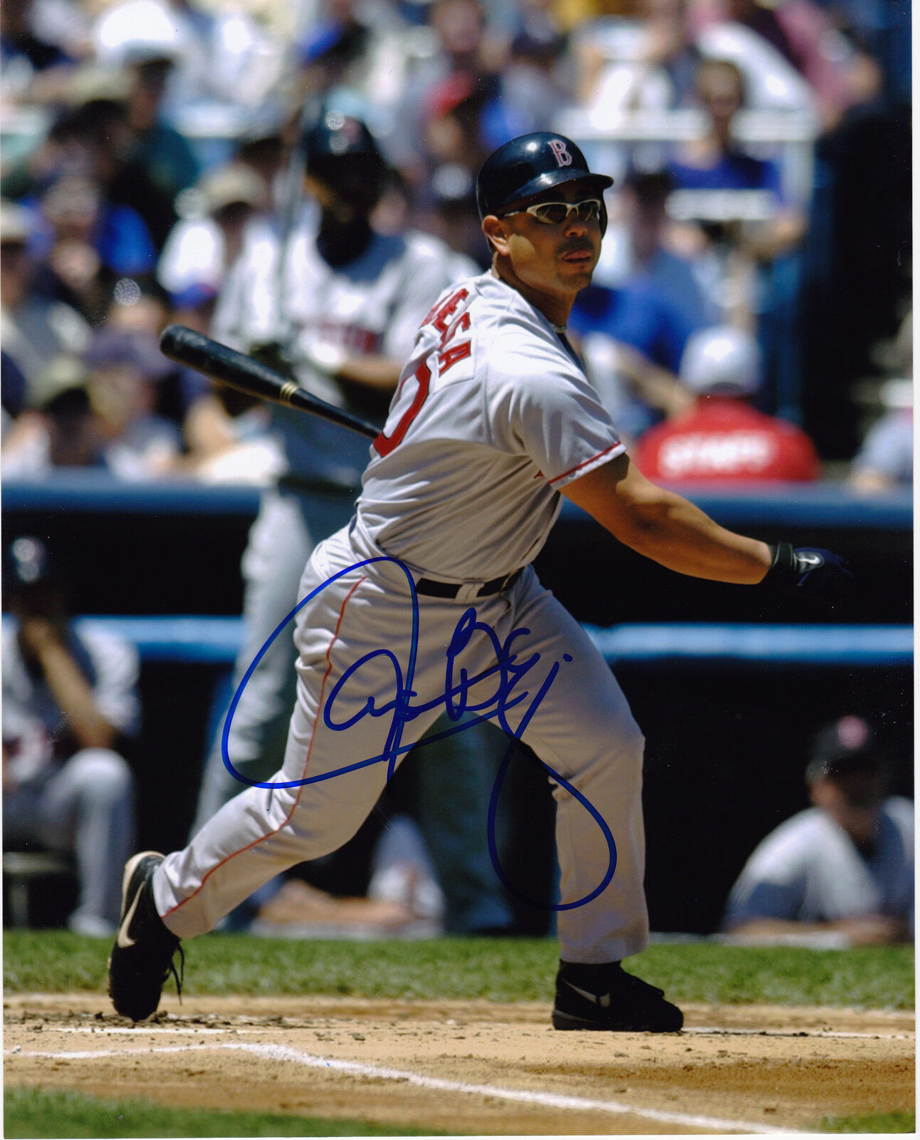 CARLOS BAERGA BOSTON RED SOX ACTION SIGNED 8x10