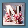 Diamond Painting -DIY Round Drill Flower Letter N