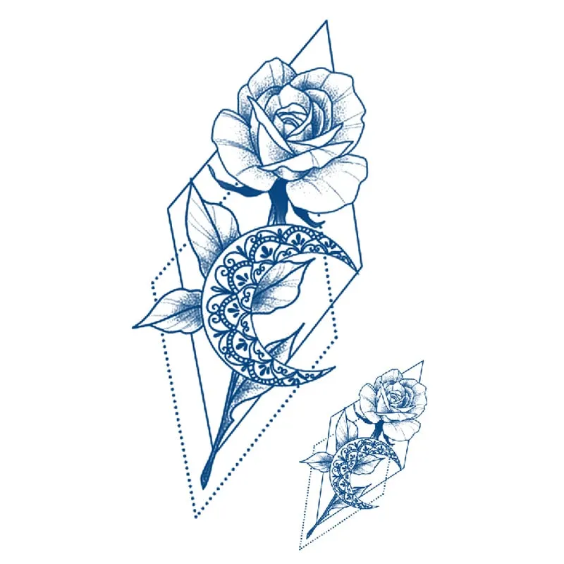Juice Lasting Ink Tattoo Body Art Waterproof Temporary Sticker Snake Musical Note Women Totem Small Paw Rose Arm Fake Tattoos