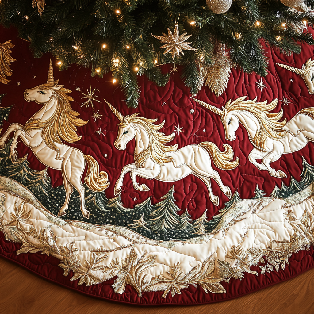 Frosted Trails Christmas Quilted Tree Skirt NCU0DV2264