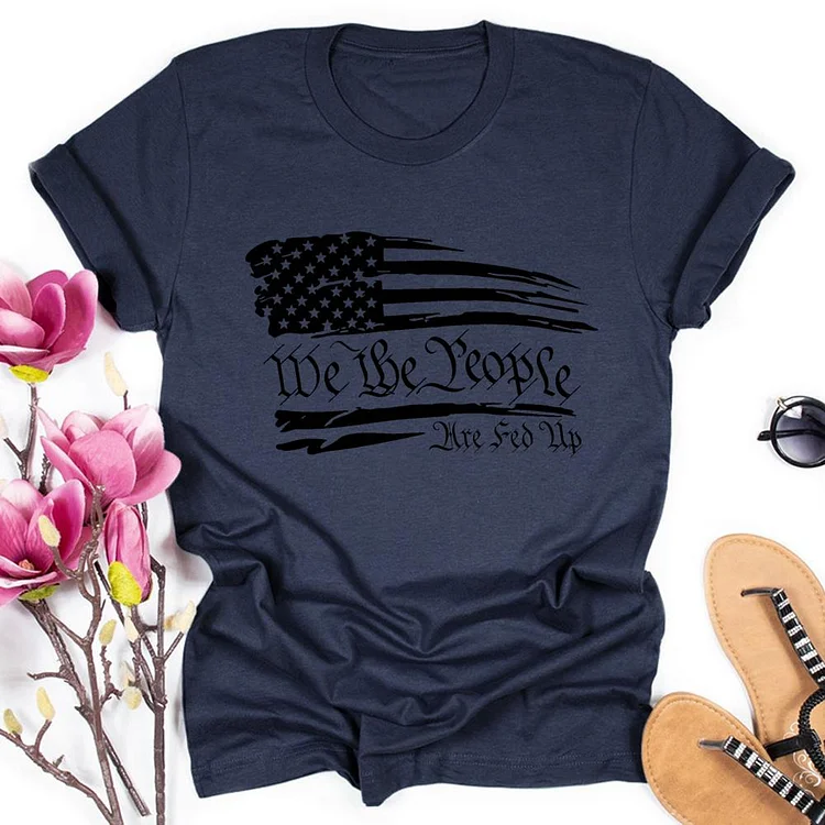 We the People Independence Day Round Neck T-shirt-018181