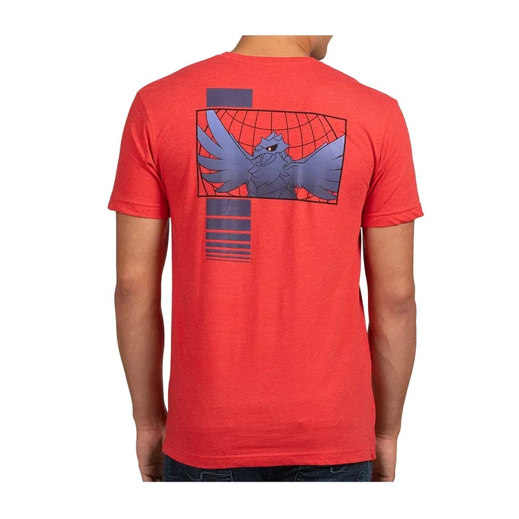 Corviknight Red Relaxed Fit Crew Neck T-Shirt - Adult