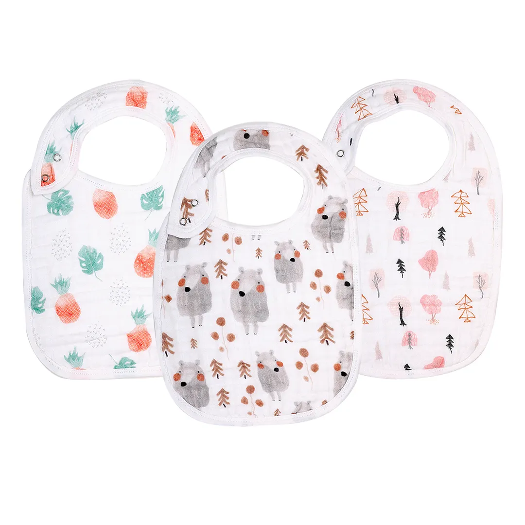 Egmao Baby Premium Organic Cotton Drool Bibs 3-Pack
