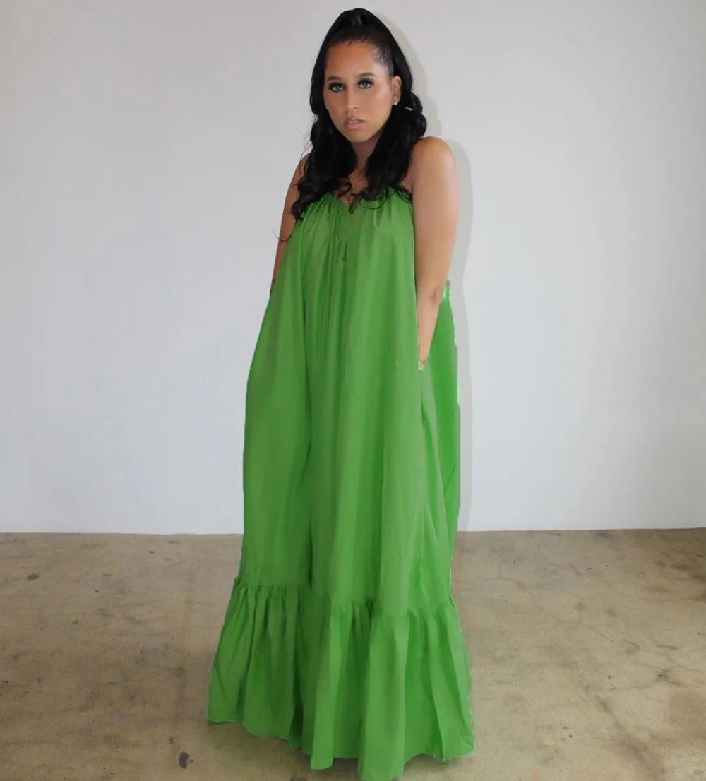 Uveng Uveng Pregnant Women's Beach Dress Sexy Slingless Long Dress Dress Woman