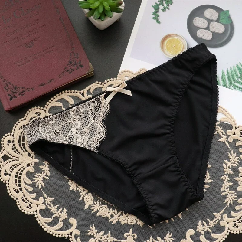 Billionm Zebra Milk Silk Lace Panties Women's Low-rise Sexy and Comfortable Hip-wrapped Women's Briefs Pure Cotton Shorts