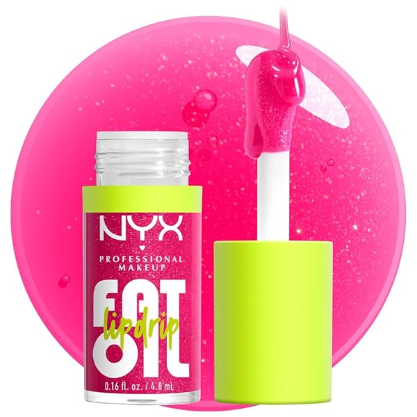 NYX PROFESSIONAL MAKEUP Fat Oil Lip Drip, Moisturizing, Shiny and Vegan Tinted Lip Gloss - Newsfeed (Rose Nude) 05 Newsfeed 0.16 Fl Oz (Pack of 1)