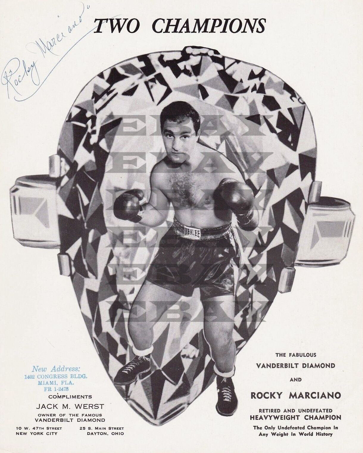 Rocky Marciano Autographed Signed 8x10 Photo Poster painting Rep