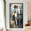 Girl Riding Horse-11CT Stamped Cross Stitch 40*70cm/15.75*27.56in(Big Size)