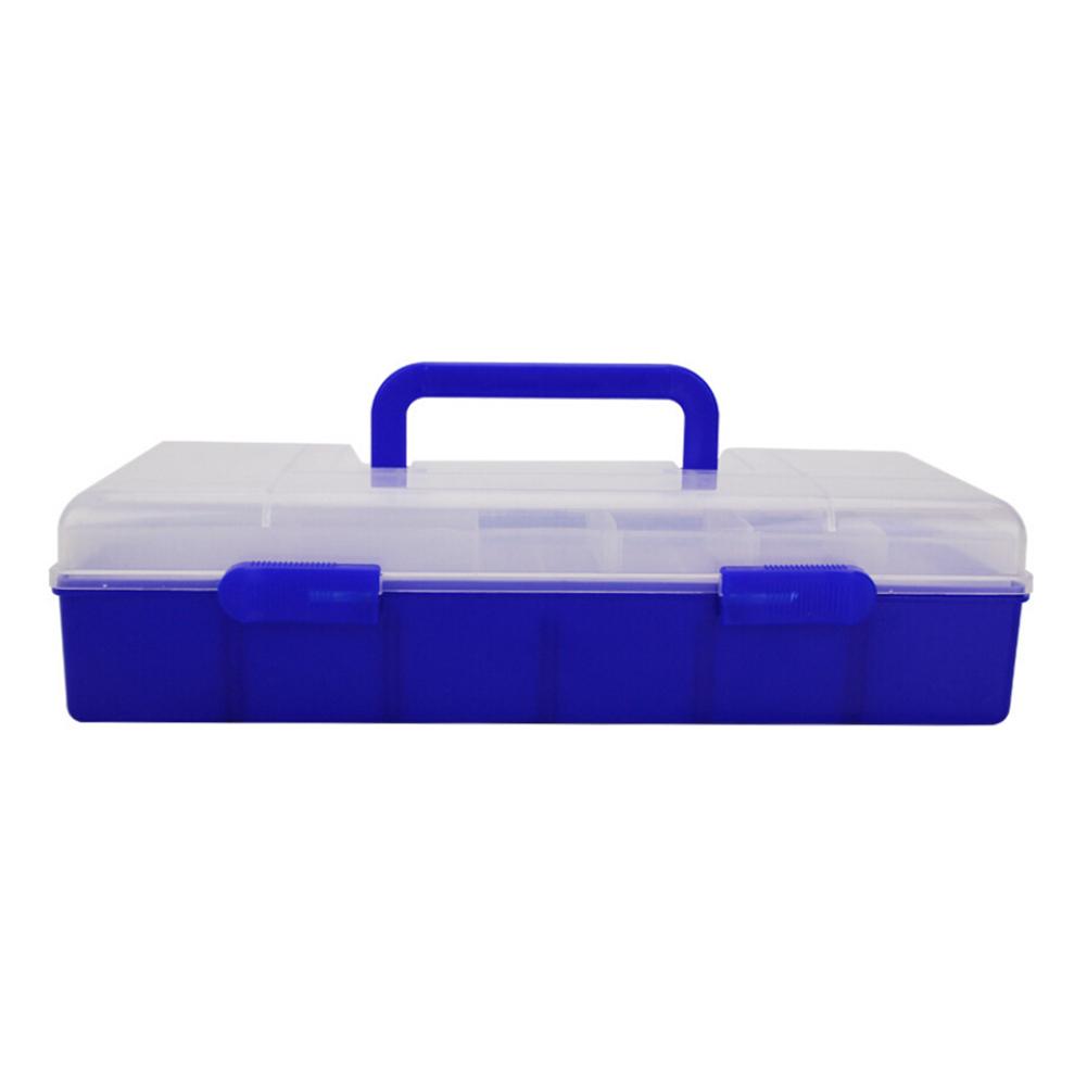 

34x14x7.5cm 2 Layer Multi-purpose Fishing Rod Bait Box with Handle (Blue), 501 Original