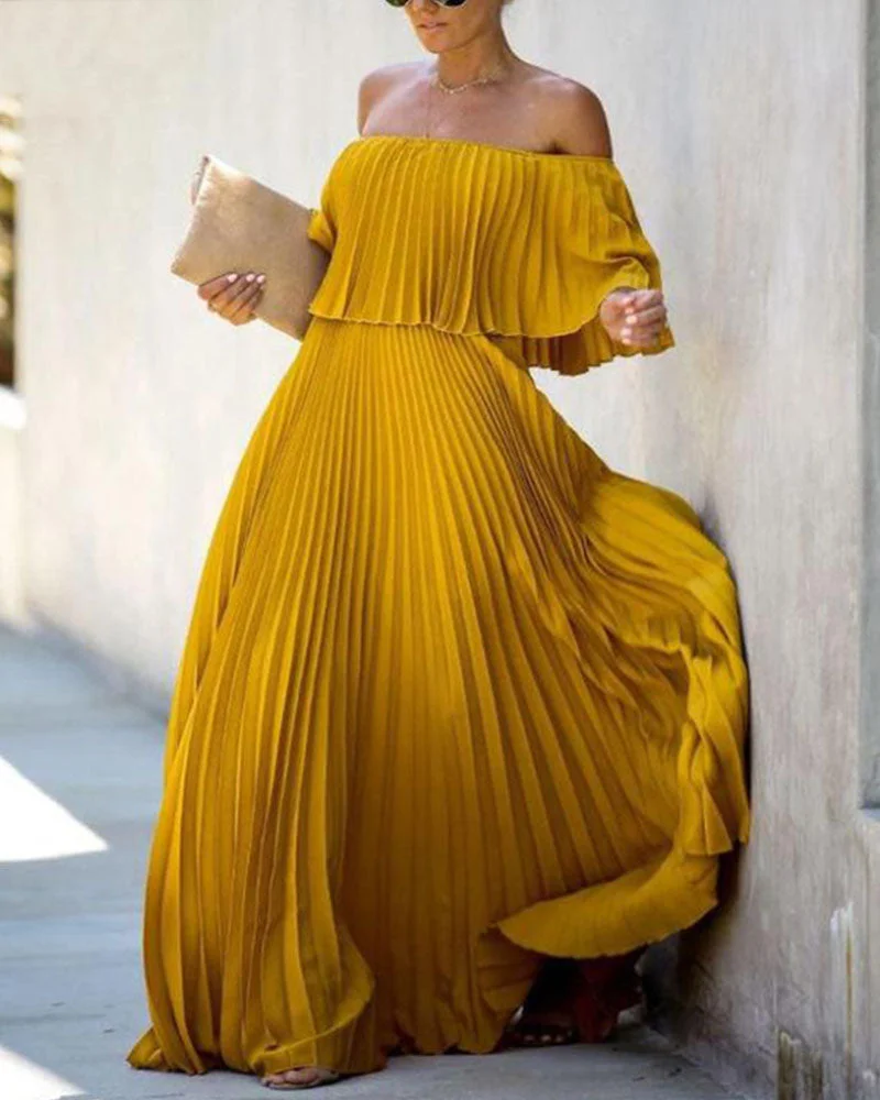 ELEGANT PLEATED DRESS