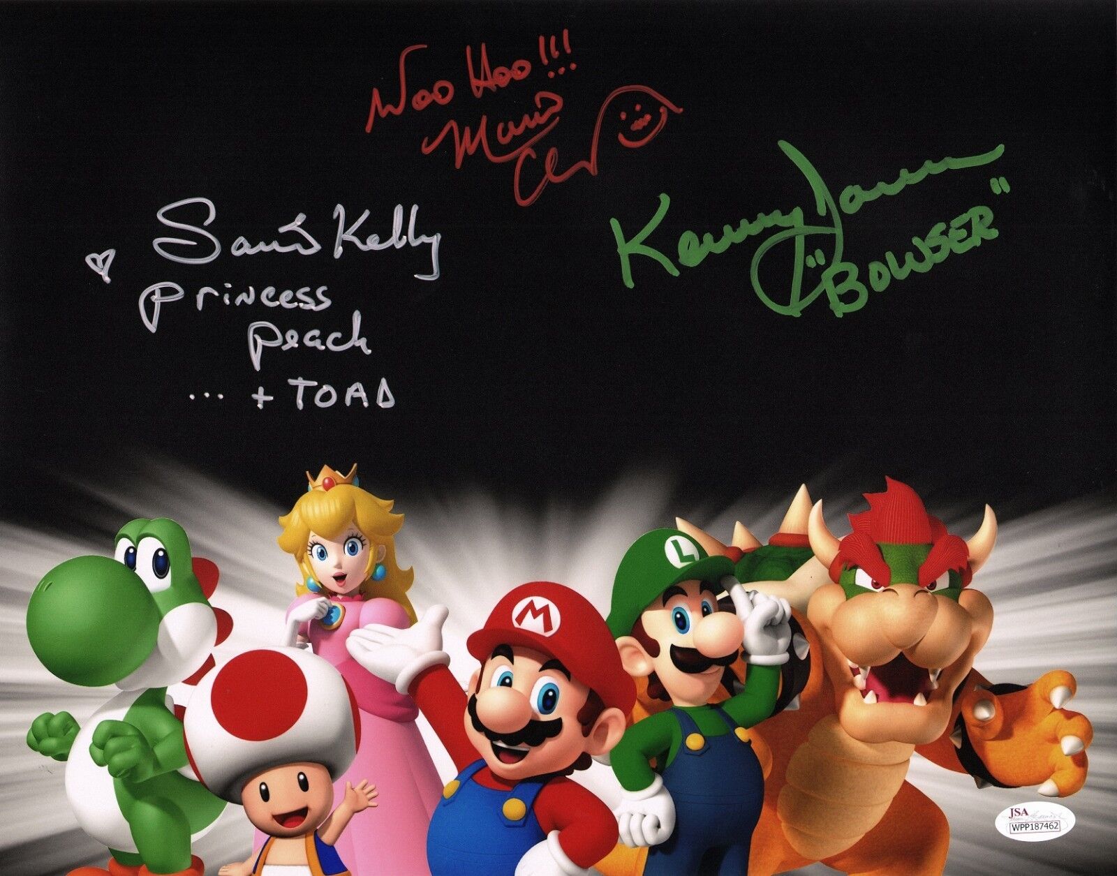 CHARLES MARTINET~SAMANTHA KELLY+1 Signed Super Mario Bros. 11x14 Photo Poster painting JSA COA B