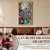 Colored House Glass Painting - Full Embroidery 3 Strands 11CT Stamped Cross Stitch - 40*70CM - Large Size