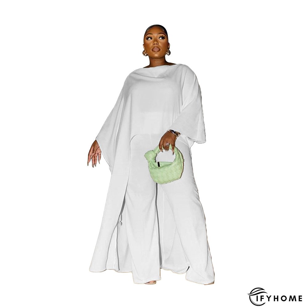 Plus Size Women Autumn and Winter Solid Loose Casual Two-piece Set | IFYHOME