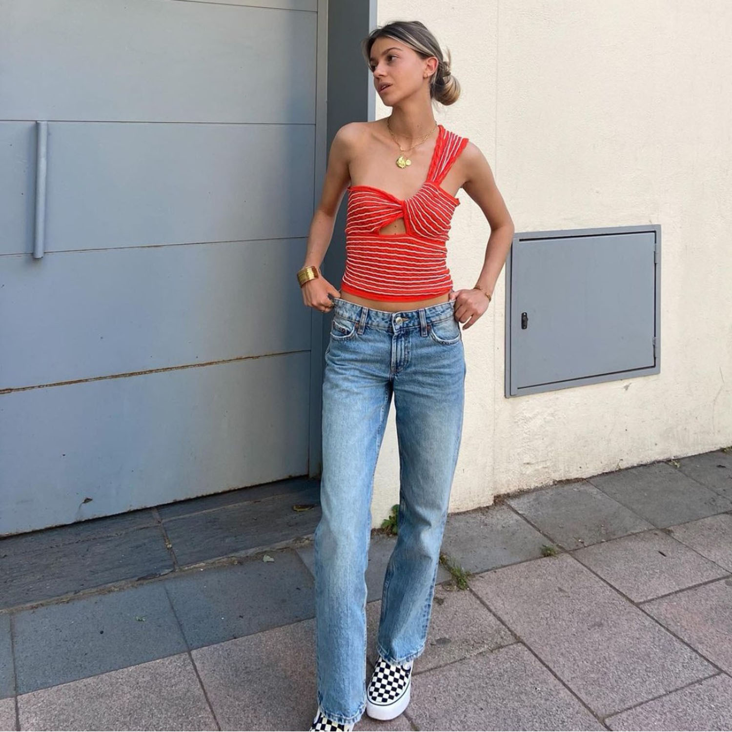 Ootddress One-Shoulder Twist Crochet Top Knitted Summer Party Sleeveless Y2k Bustier Knot Front Cut Out Backless Knit Corset Tops