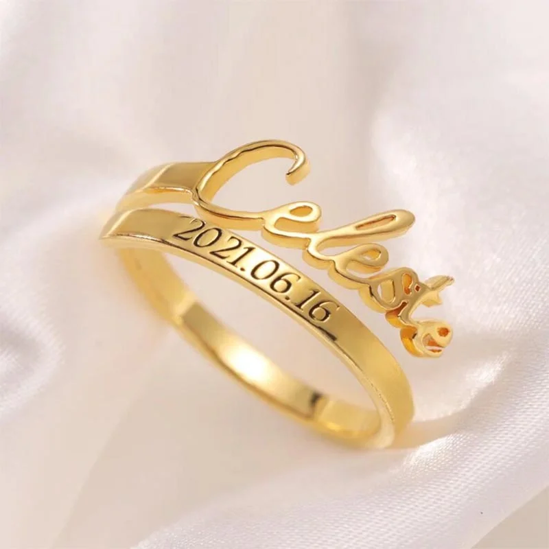Personalized Name Commemorative Ring
