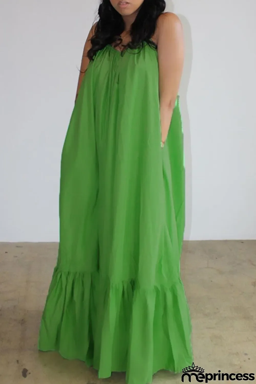 Light Purple Sexy Casual Solid Backless Spaghetti Strap Loose Sling Dress