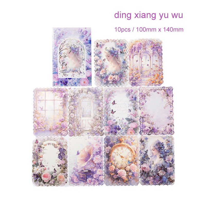 Journalsay French Romantic Series Vintage Lace Flower Character Hollow Material Paper 