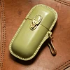 Handmade Leather Glasses Case Hard Shell Retro Men And Women Sunglasses Myopia Glasses Hook Protection Box