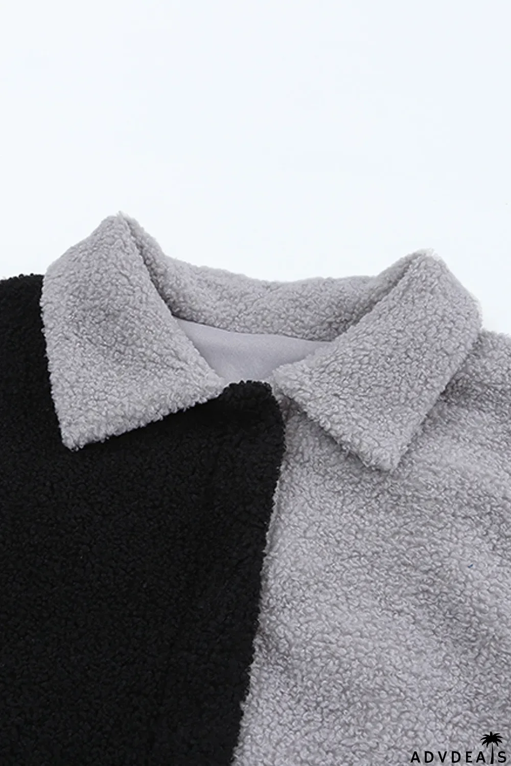 Colorblock Checkered Sherpa Jacket