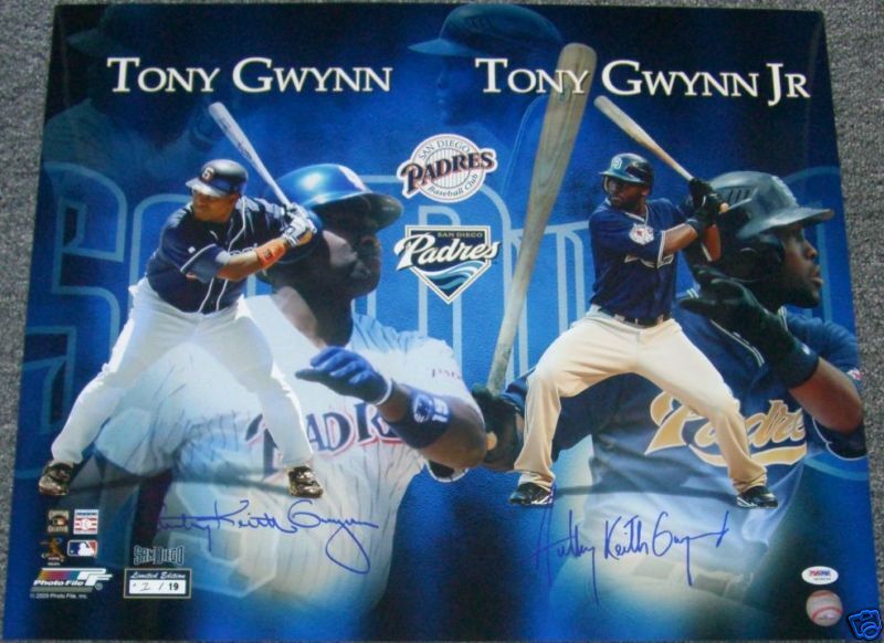 Tony Gwynn & Jr Signed Limited Edition #1/19 20x24 Photo Poster painting PSA/DNA COA Padres Auto