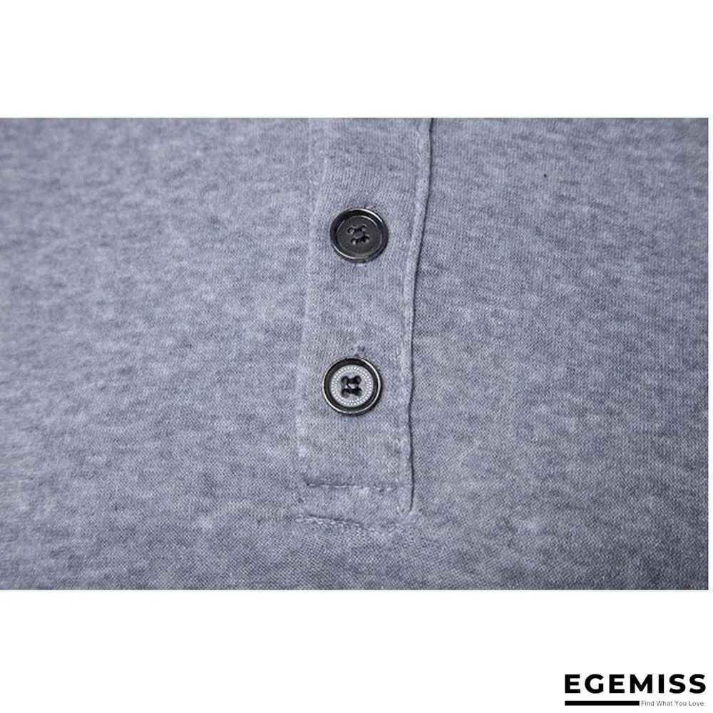 Men Long Sleeve Cotton Casual Solid Color Slim Fit Sweater Top | EGEMISS
