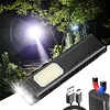 Rechargeable Flashlight with Buzzer Magnetic Work Light Torch for Emergency Use