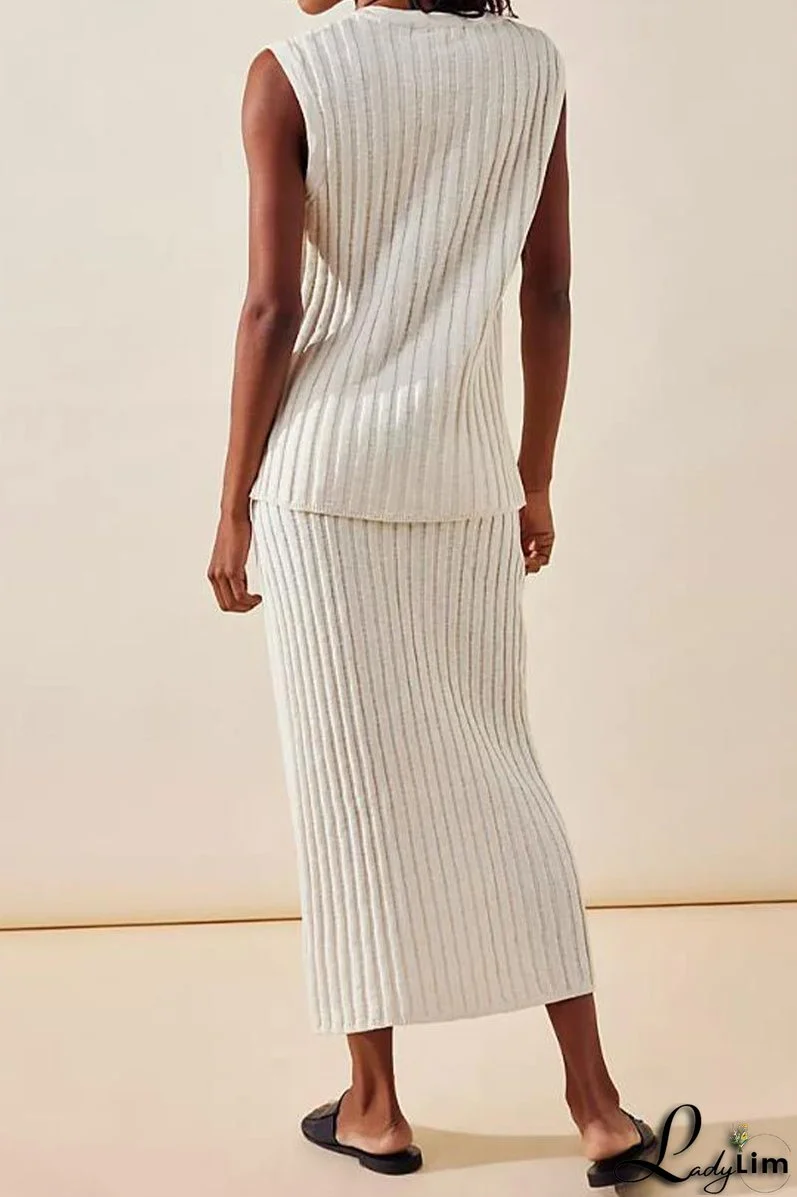 Sexy Simplicity Solid Draw String V Neck Sleeveless Two Pieces