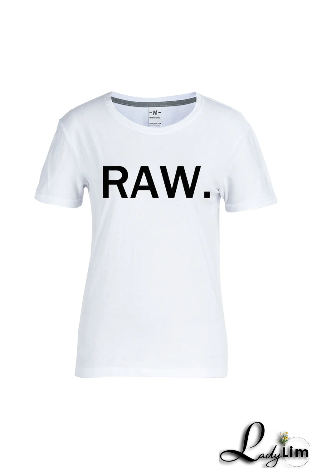 White Fashion Street Print Patchwork Letter O Neck T-Shirts