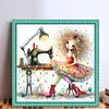 (Multi-Style) Weird Sewing Girl-11CT Stamped Cross Stitch 40*40cm/15.75*15.75in tapestrymarket
