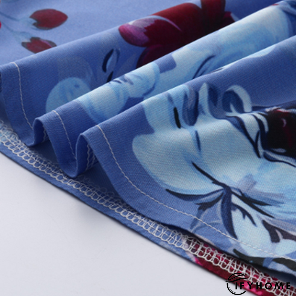 Women Floral Short Sleeve Casual Summer Blouse | IFYHOME