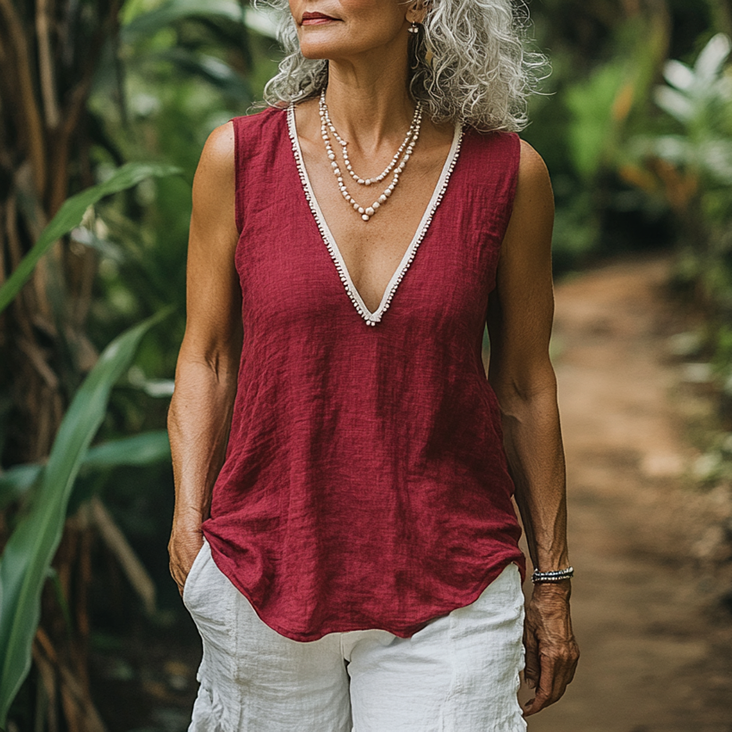 Women's Linen Vest Elegant And Comfortable Breathable Holiday Cotton And Linen Camisole Home Daily Basic Sleeveless Top