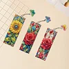 (US Only)3Pcs Flowers DIY Diamond Painting Bookmark Art Projects for Reading Enthusiasts